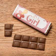 We didn't have anything exciting in the house for the lovely husband's sweet treats, so i quickly melted some dark chocolate and used it to sandwich oat. It S A Girl Milk Chocolate Candy Bar Fowler S Chocolates