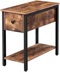 Hoobro side table, narrow end table with magazine holder sling, 18.9 x 9.4 x 24 inch industrial nightstand for small spaces, wood look accent furniture with metal frame, rustic brown + black bf41bz01 453 $39 99 Amazon Com Hoobro Side Table 2 Tier Nightstand With Drawer Narrow End Table For Small Spaces Stable And Sturdy Construction Wood Look Accent Furniture With Metal Frame Rustic Brown And Black Bf04bz01 Kitchen