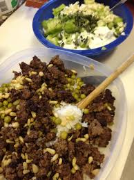 This post may contain affiliate links. Arabic Cucumber Salad Arabic Dish Rice Hamburger Peas Pine Nuts Yum Clean Recipes Beef Dishes Recipes