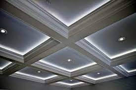 Top 40 Best Crown Molding Lighting Ideas Modern Interior Designs Coffered Ceiling Lighting Coffered Ceiling Design Coffered Ceiling