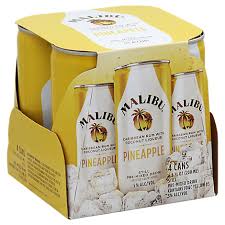 Pour all ingredients into a shaker of ice, shake, then strain into a rocks glass full of ice. Malibu Cocktail Rum Pineapple Can 4 200 Ml Albertsons