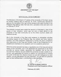 Jul 02, 2018 · office of the vice chancellor for academic affairs. Ue Kicks Out Students Who Desecrated Ph Flag Abs Cbn News