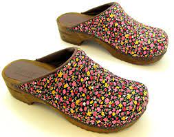 Floral Clogs Shoes Sandals Boho Leather Shoes Woman Clogs Shoes