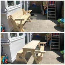 Your guide for all types of crafts. 3 X Folding Garden Picnic Table And Bench Plans Only With Without Arms Child S Ebay