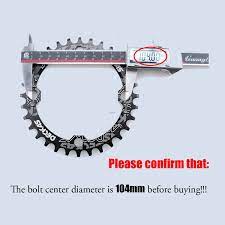 How to measure bolt circle diameter bcd wolf tooth. Deckas 32t 34t 36t Single Chain Ring 104 Bcd Chainring Bcd 104mm Oval Performance