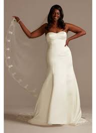 Furthermore, perc also harms dresses that are made using sensitive materials such as satin, silk or egyptian cotton. Satin Plus Size Wedding Dress With Cathedral Train David S Bridal