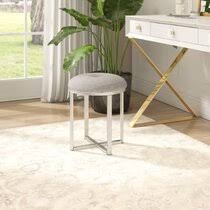 The seat is cushioned and covered with floral cotton fabric, accented by faux worn tacks for an antique look. Vanity Stools On Sale Now Wayfair