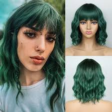 Dark green ombre wig top