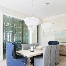 French Scroll Dining Table With Gray Slipper Chairs Transitional Dining Room Slipper Chairs Dining Table