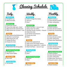 Keep Your Home Clean With A Printable Cleaning Schedule
