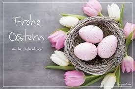 Ein hase ist aus einem ei geschlüpft und wünscht ihnen ein frohes osterfest. Ich Wunsche Euch Frohe Ostern