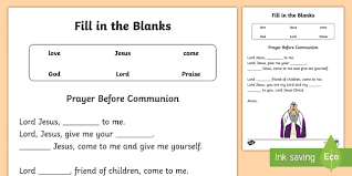 our father fill in the blanks worksheet worksheet