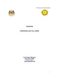 Panduan Pengendalian Fail Rasmi Jabatan Perdana Menteri