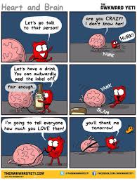 Heart Brain With Beer Awkward Yeti Awkward Yeti Bones Funny Heart And Brain Comic