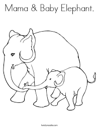 A baby elephant is called a calf. Mama Baby Elephant Coloring Page Twisty Noodle