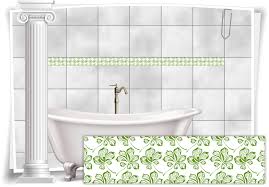 Am waschtisch würden wir gerne nur halbhoch fliesen und beim wc nur die wand dahinter, auch halbhoch. Fliesenaufkleber Fliesen Bordure Aufkleber Vintage Nostalgie Retro Kuche Bad Wc Medianlux Shop