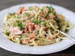 Linguine Mit Stremellachs Erbsen Und Fruhlingszwiebeln Linguine Lebensmittel Essen Hauptspeise