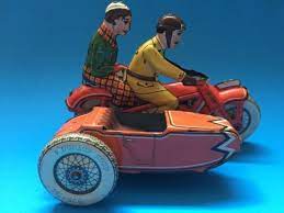 Vintage Tin Toy Tippco Motorcycle With Riders And Side Car Germany 1933 Working Tin Toys Toys Motorcycle Artwork