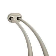 Zenna Home Neverrust 50 In 72 In Aluminum Adjustable Double Curved Shower Rod In Brushed Nickel 35644bn Shower Rod Shower Curtain Rods Curtain Rods