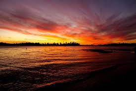 Sunset Of The Milk Beach In Sydney Sunset Beach Celestial