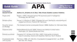 Apa Quick Guide Citing Sources In Apa Citation Style Pdf