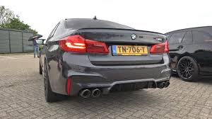 The bmw f90 m5 black chrome exhaust tips are the perfect finishing touch to bring your bmw's entire feel together. Bmw M5 F90 With Akrapovic Exhaust Loud Revs Accelerations Youtube