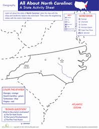 North Carolina Geography Worksheet Education Com Nc Social Studies 4th Grade Social Studies Social Studies Elementary