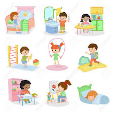 Having some fun classroom activities can make students active after lunch hour. Kids Everyday Activities Set Children Daily Activity Routine In Childhood Character Active Child Eating Or Studying Illustration Sleeping Girl Or Playing Boy In Childroom Stock Photo Picture And Royalty Free Image Image
