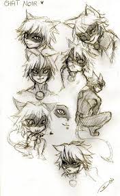 Chat Noir Sketch Miraculous Ladybug Fan Art Noir Chat Noir