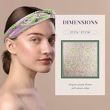 Silk Feeling Head Hair Scarf for Women Girlfriend Mother Her Like Satin  Neck Square Neckerchief Beach Travel Vocation Accessories Pastoral Purple  Flower Scarves Mother's Day Birthday Valentine Gifts at Amazon Women's  Clothing