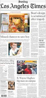 On october 13 the columns of the los angeles times appeared in a solid new ionic, la text, with a series of new display designs centering on la headline. Newspaper Los Angeles Times Usa Newspapers In Usa Sunday S Edition September 8 Of 2019 Kiosko Net