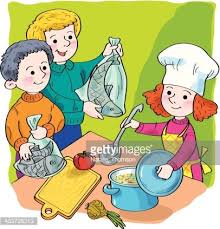 All of these cooked fish resources are for free download . Children On Kitchen Cook Soup From Fish Clipart Image