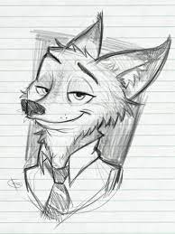 Nick Wilde Zootopia Character Sketch Drawing Ideas Black Pencil Sketch On White Background Drawings What To Draw Dad Drawing