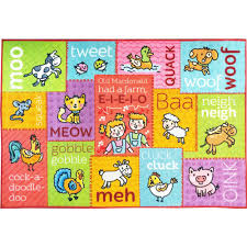 The picture above shows the farm with its various dwellers. Kc Cubs Multi Color Kids Children Bedroom Playroom Old Mcdonald S Farm Animal Sounds Learning Game 3 Ft X 5 Ft Area Rug Kcp010026 3x5 The Home Depot