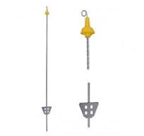 Veerstalen paal met krulisolator - 105cm - Sietse Jorna