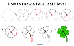 Repeat the step 3 to draw 3 more petals. How To Draw A Four Leaf Clover Step By Step Pictures