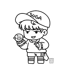 Bts Fanart Bt21 Suga Yoongi And Scooky Chibi Speed Drawing Roni Pool Em 2020 Bts Desenho Desenhos Kawaii Tumblr Arte Com Rabiscos