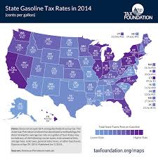 map of state gasoline tax rates in 2014 tax foundation