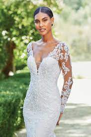 Brautkleider online shop, schneller versand. Style 44206 Long Sleeve Beaded Lace Fit And Flare Gown Sincerity Bridal Brautkleid Lange Armel Einzigartiger Brautkleid Kleid Hochzeit