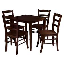 Set (set of 4 chairs), created for macy's. 5pc Groveland Dining Table Set With 4 Chairs Wood Antique Walnut Winsome Target