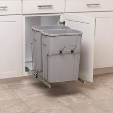 Simply Put 35 Quart Plastic Pull Out Trash Can Lowes Com Pull Out Trash Cans Trash Can Cabinet Pantry Organizers
