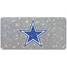 Dallas Cowboys Logo Silver Glitter License Plate Dallas Cowboys Pro Shop Dallas Cowboys Logo Dallas Cowboys Dallas Cowboys Pro Shop