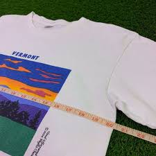 Vintage Vermont Art Sunset Nature Rare T Shirt Size Medium White Phyllis  Chase