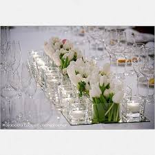 Modern White Low Centerpiece Tulip Centerpiece Wedding Centerpieces Low Centerpieces