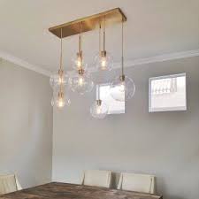 Sculptural Glass 7 Light Globe Chandelier Clear In 2020 Dinning Room Light Fixture Dining Room Light Fixtures Dinning Room Lighting