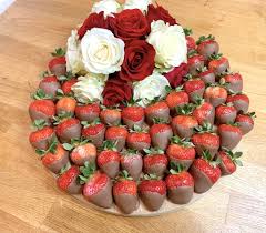 Flowers and chocolate covered strawberries box. Strawberry Board Chocolate Covered Strawberries Edible Gift Overwood Artisan Platters