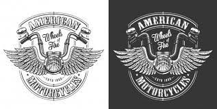 翼を持つバイカーエンブレムを無料でダウンロード カーエンブレム ビンテージ ポスター ピクセルアート