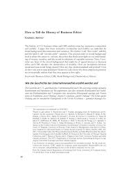 Pdf How To Tell The History Of Business Ethics