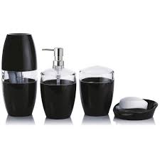 Kit Para Banheiro 4 Pecas Pia Bancada Sabonete Escova Dente Preto Em 2019 Meu Ape Kit Para Banheiro Escova De Dente E Bancada