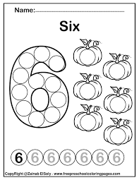 Number 6 Six Do A Dot Marker Activity Activity Pumpkins Fall Autumn Activity For Kids Do A Dot Free Preschool Preschool Worksheets